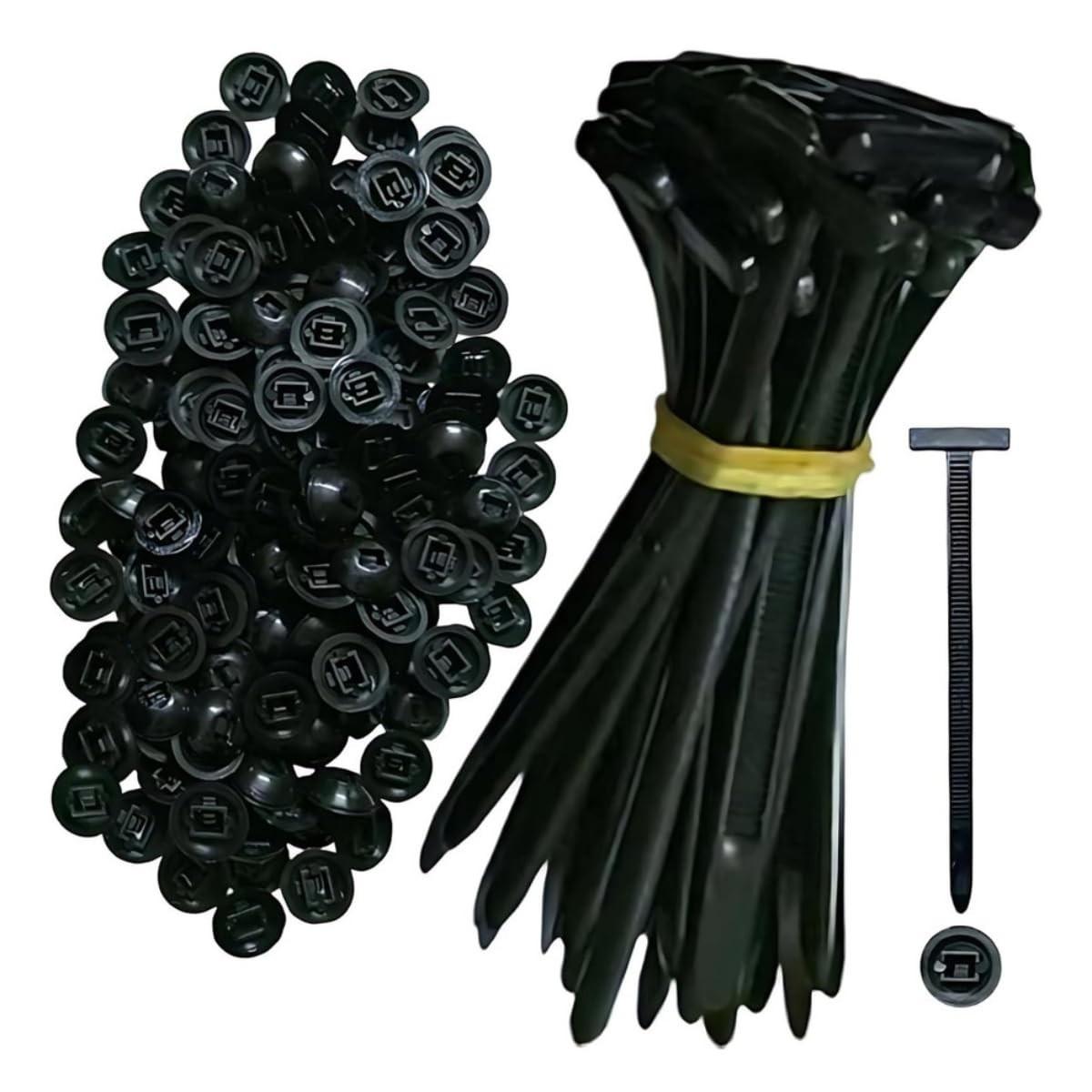 Abraçadeiras T Nylon Preta: Fixação Segura e Versátil para seu Veículo (Kit 50 Peças)