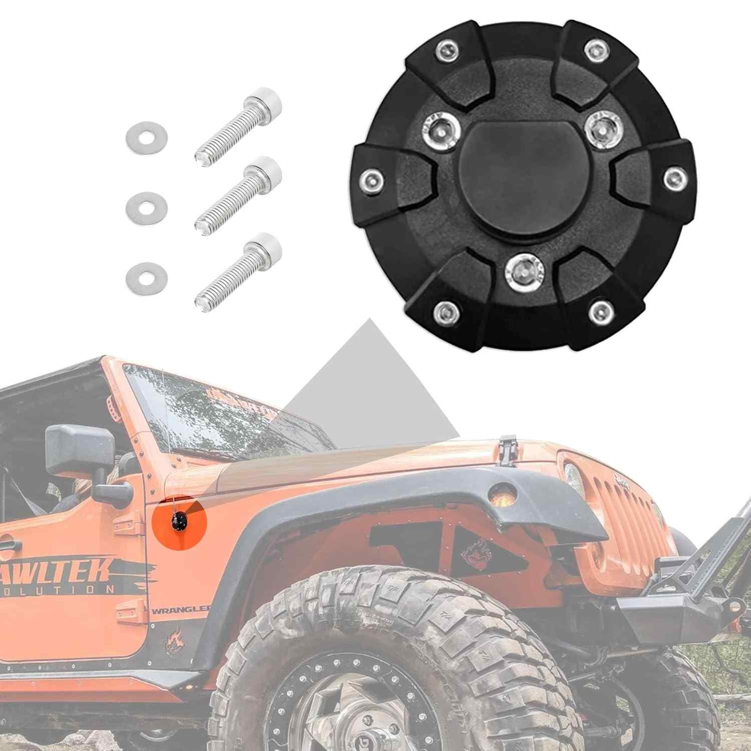 Anina Capa de Base de Antena Premium para Jeep Wrangler JK/JL/JT - Aço ABS Elegante e Durável