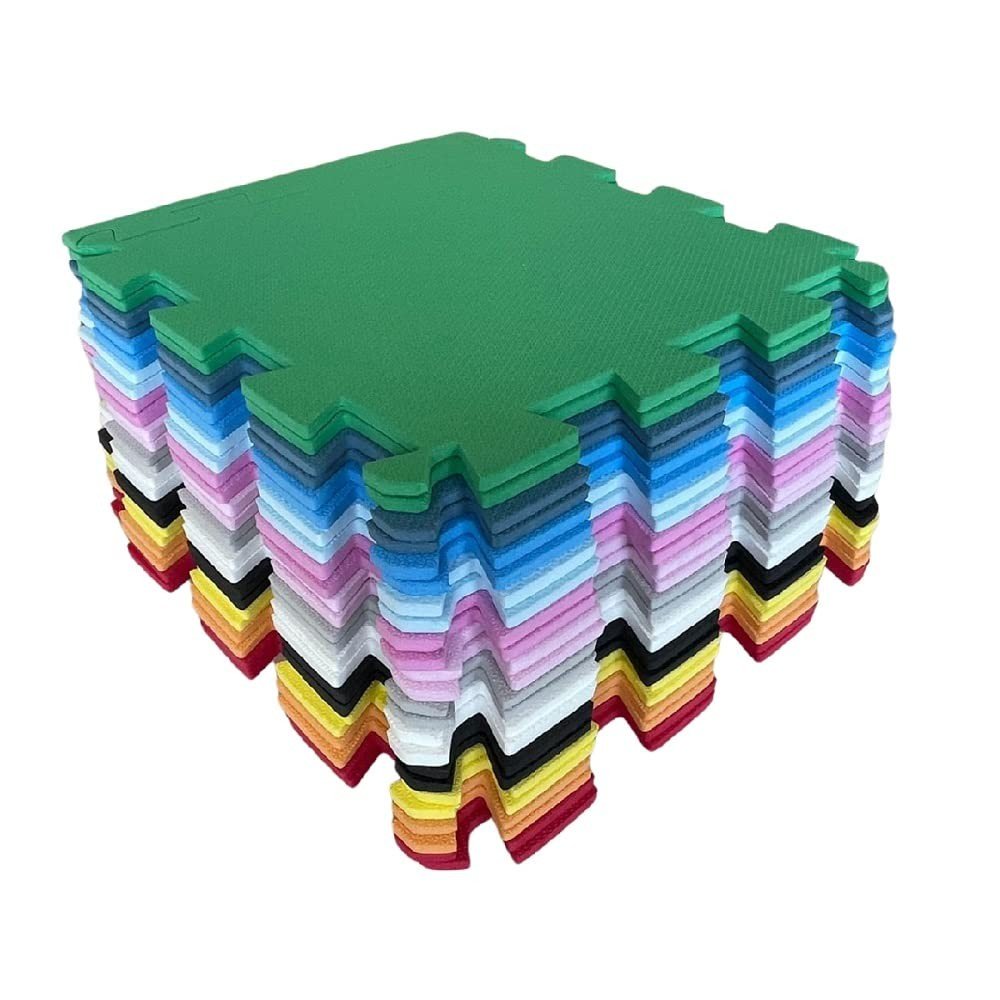 Kit 20 Tatames EVA 50x50cm 10mm - Coloridos e Econômicos para Academia, Yoga e Brincadeiras