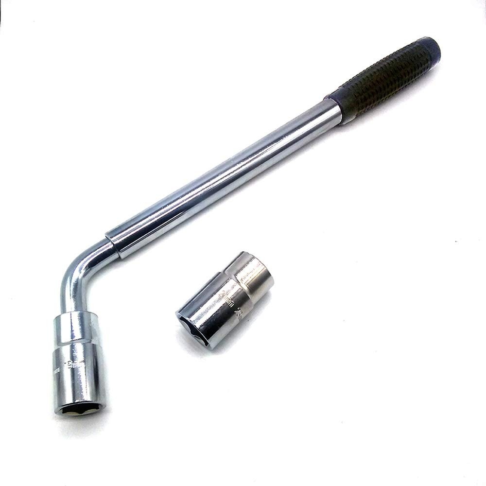 Chave de Roda Telescópica Universal L - Aço Carbono Reforçado 51cm com Soquetes 17/19/21/23mm