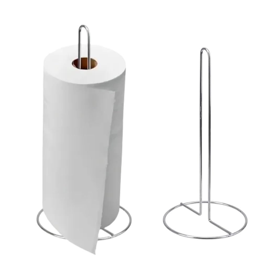 Suporte para Rolo de Papel Toalha Aço Inoxidável Premium com Design Moderno e Base Estável