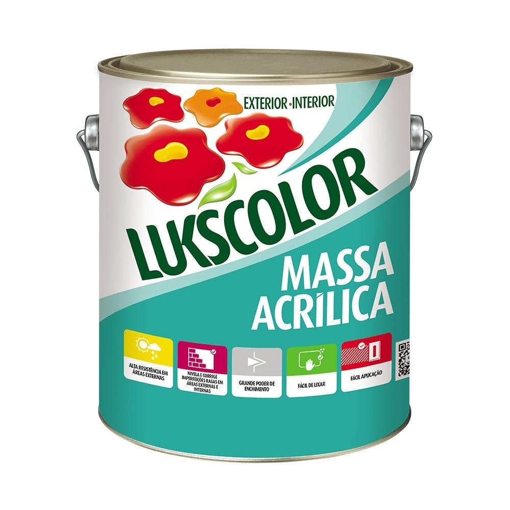 Massa Acrílica Lukscolor Nivel Paredes 3,6L: Acabamento Perfeito e Duradouro
