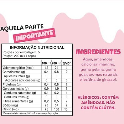 Leite de Amêndoas Natuterra 1L: Vegano, Sem Açúcar e Cálcio