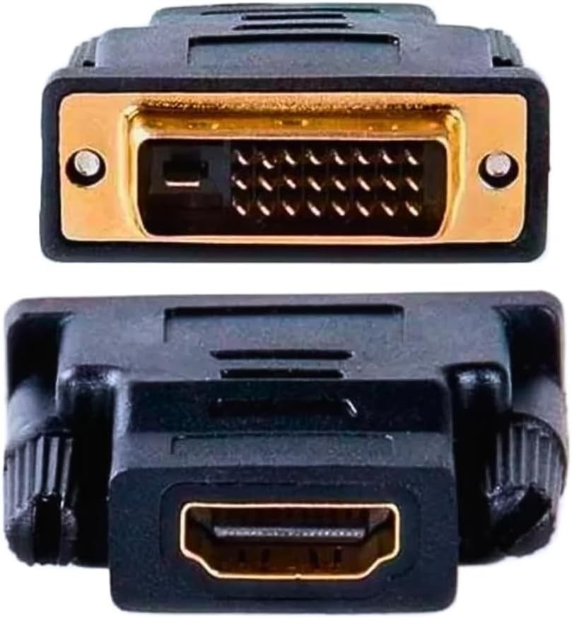 Adaptador DVI Macho para HDMI Fêmea 24+1 Pinos: Conecte Seu PC e Notebook com Alta Qualidade!