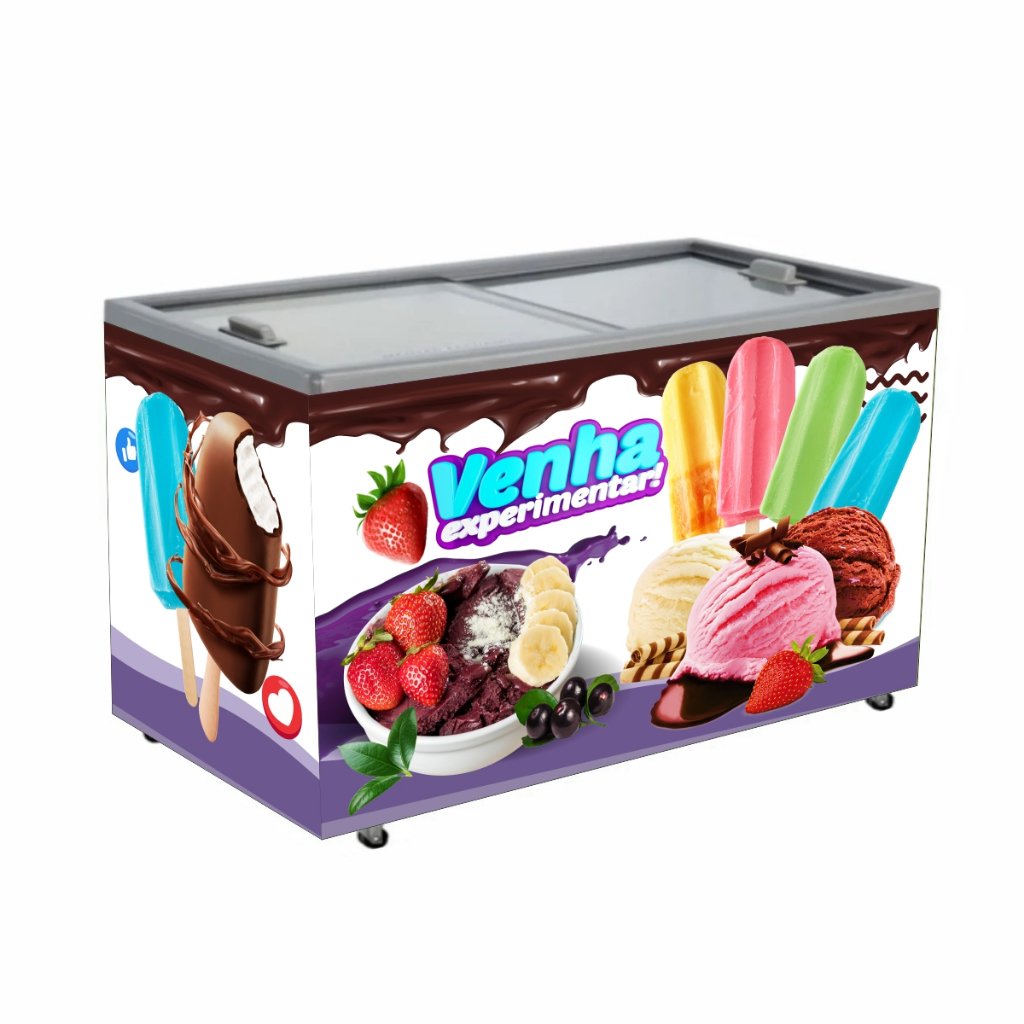 Adesivo Freezer Sorvete & Açaí: Destaque Seu Negócio!