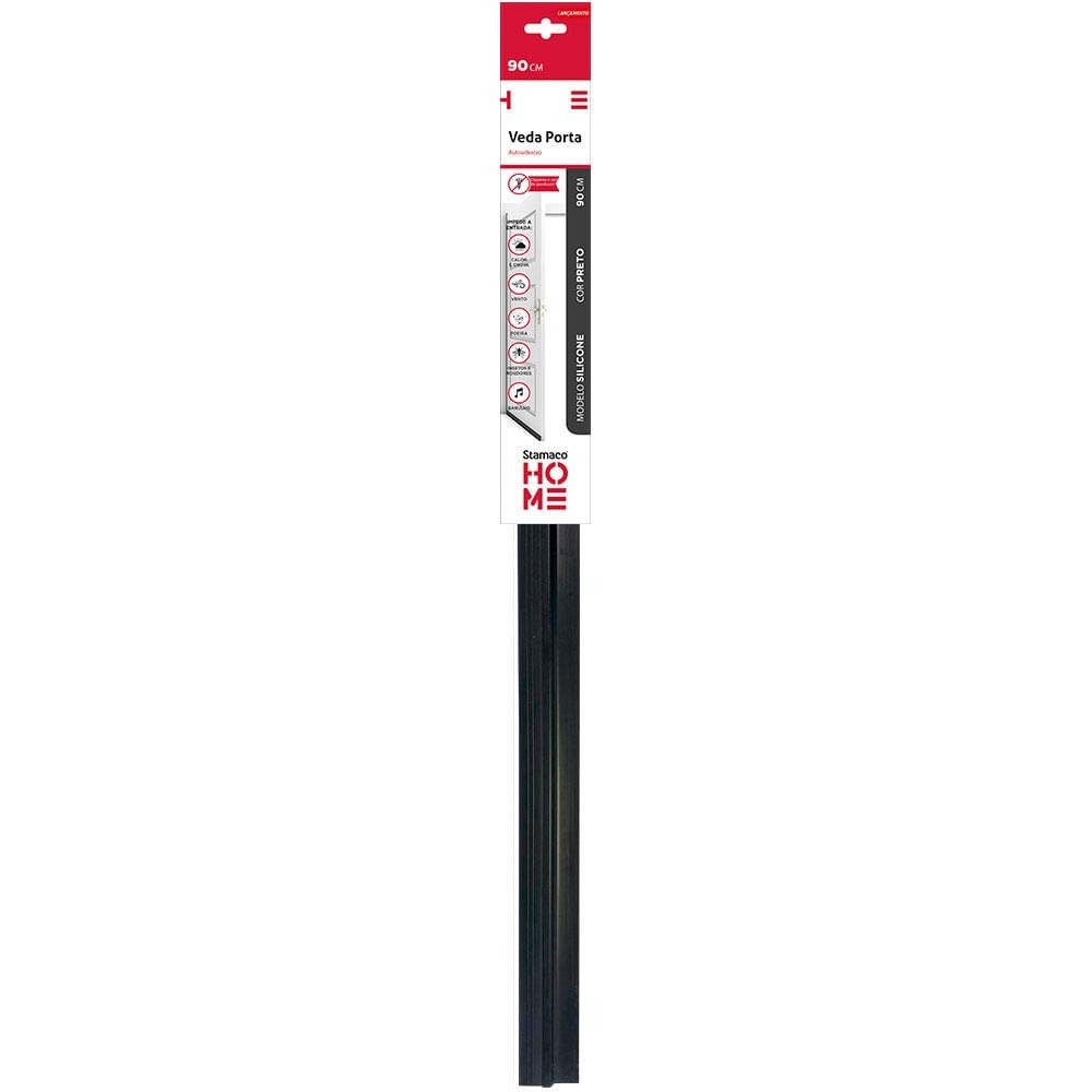 Veda Porta Rodo 90cm Preto Stamaco Home: Adeus Insetos, Poeira e Ruídos!