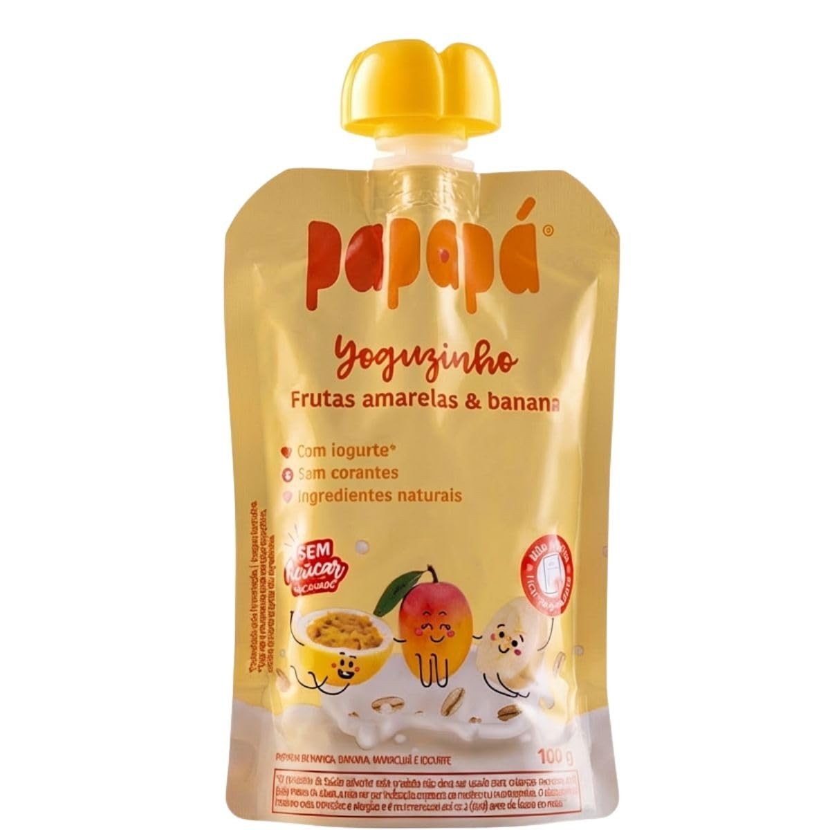 Papapá Yoguzinho Lanchinho com Iogurte e Frutas Amarelas e Banana 100g - Sem Açúcar Adicionado