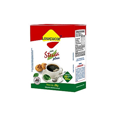 Adoçante Lowçucar Plus com Stevia: 50 Sachês de Sabor Zero Açúcar
