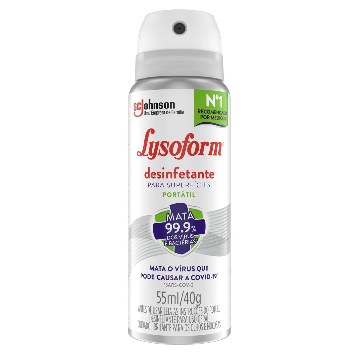 Lysoform Original Desinfetante Aerosol 55ml - Portátil e Eficiente para Superfícies Diversas