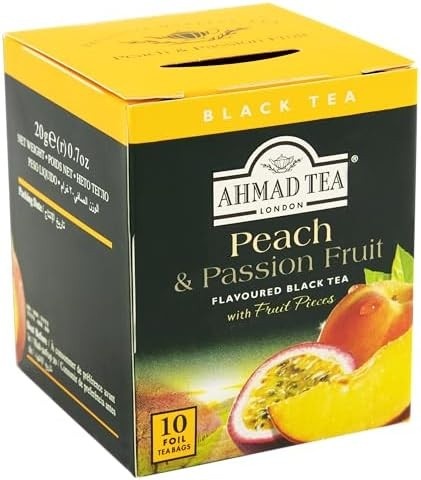 Ahmad Tea London Chá Preto Peach & Passion Fruit 10 Saquinhos De Chá 20G