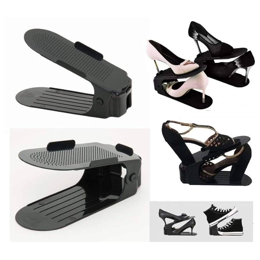 Kit com 20 Organizadores de Sapatos Ajustáveis - Design Moderno e Espaço Dobrado