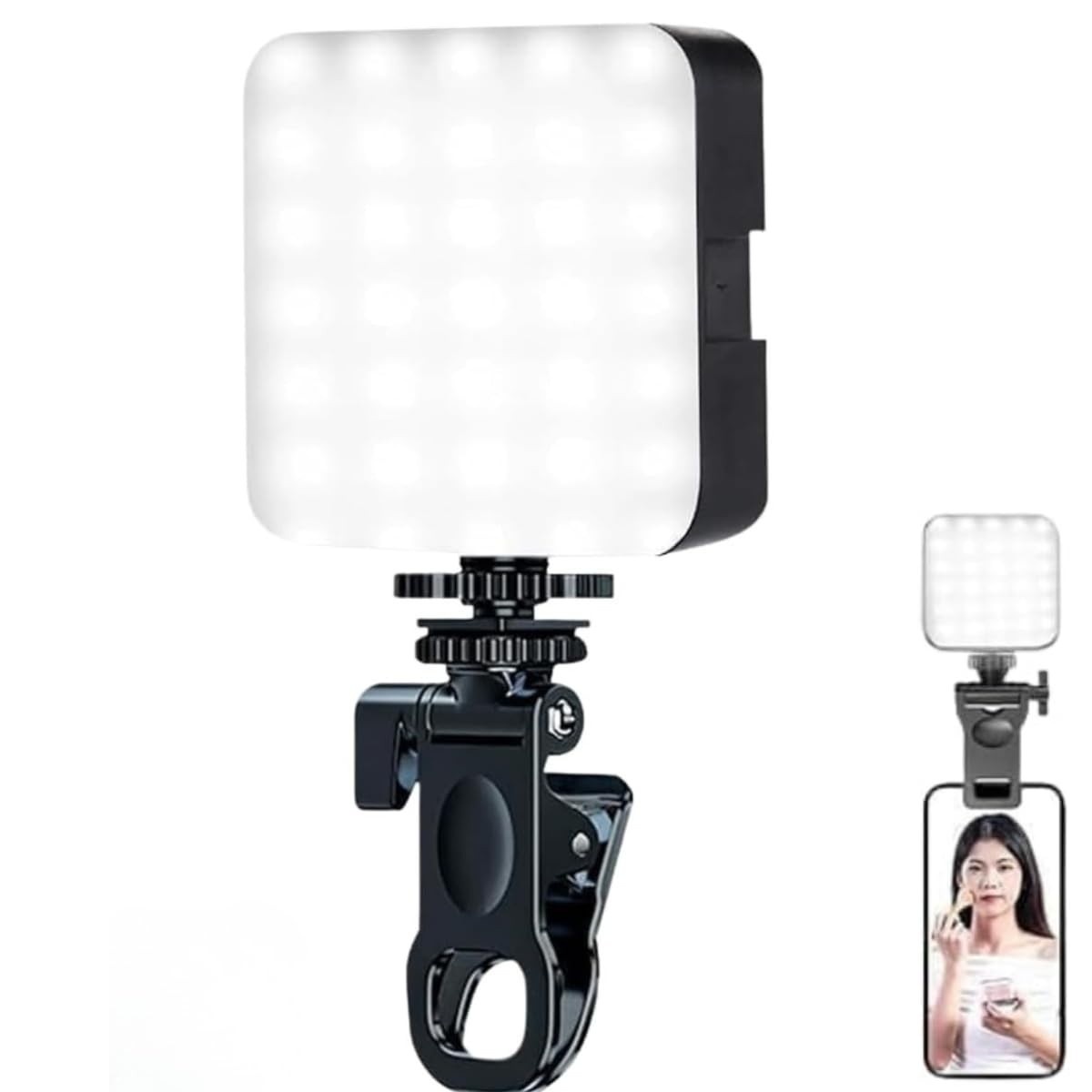 Ring Light LED 6000K para Selfie e Vídeo: Iluminação Profissional com Clipe Ajustável