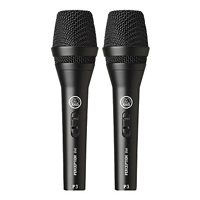 AKG P3S: Kit 2 Microfones Dinâmicos Profissionais