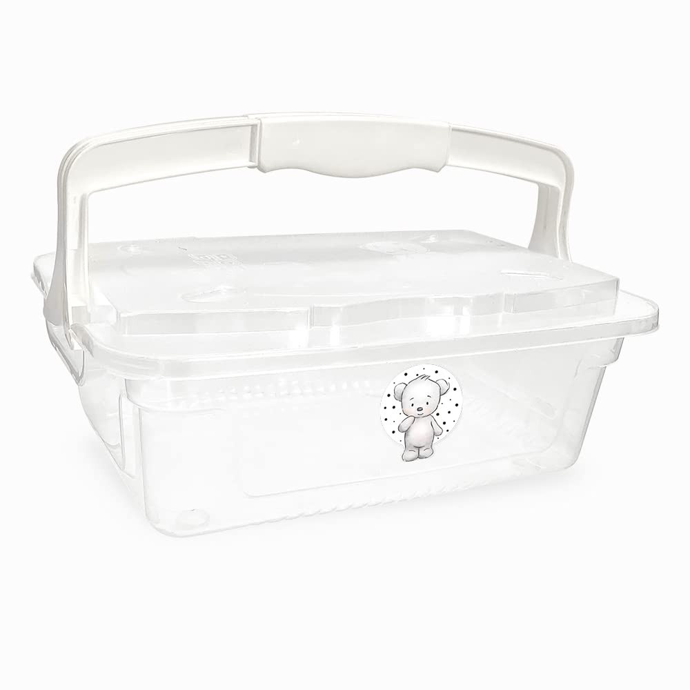 Organizador Infantil Adoleta Bebê com Alça 10L – Prático, Transparente e Estiloso para Guardar Tudo do Bebê