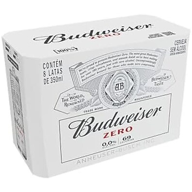 Budweiser Zero Álcool: Pack 8 Latas 350ml - Sabor Sem Culpa!