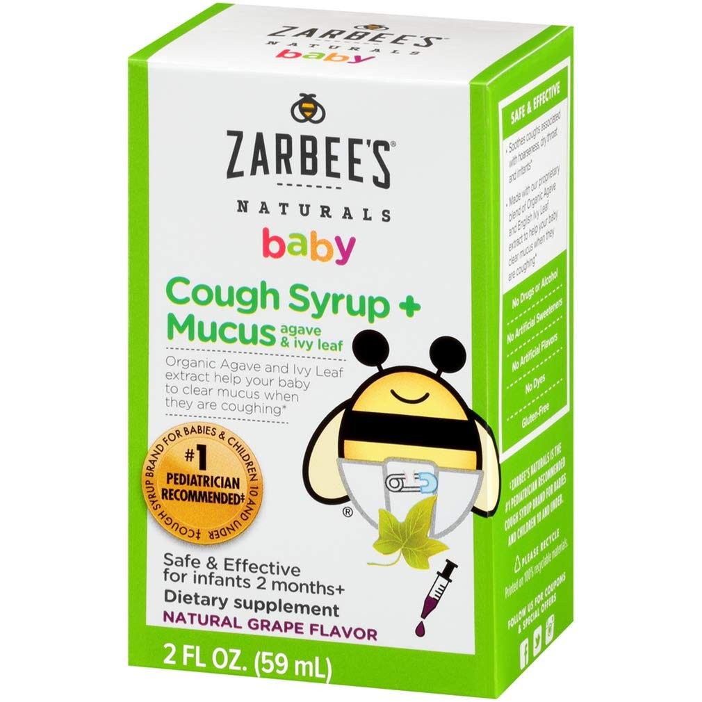 Xarope Natural para Bebês Zarbee's - Alívio Suave para Tosse e Muco com Sabor Uva