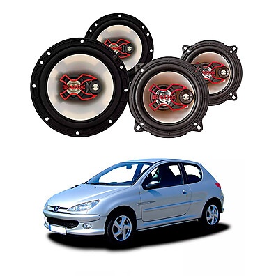 Alto Falantes Triaxiais Bravox para Peugeot 206