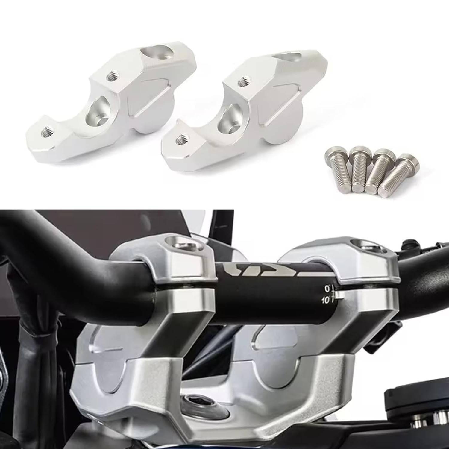 Adaptador Guidão Riser CNC Alumínio para BMW R 1300 GS / ADV 2023-2025 - Conforto e Controle Aprimorados