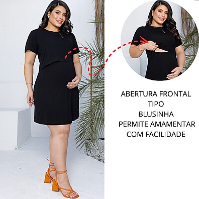 Vestido Gestante Elegante para Amamentação