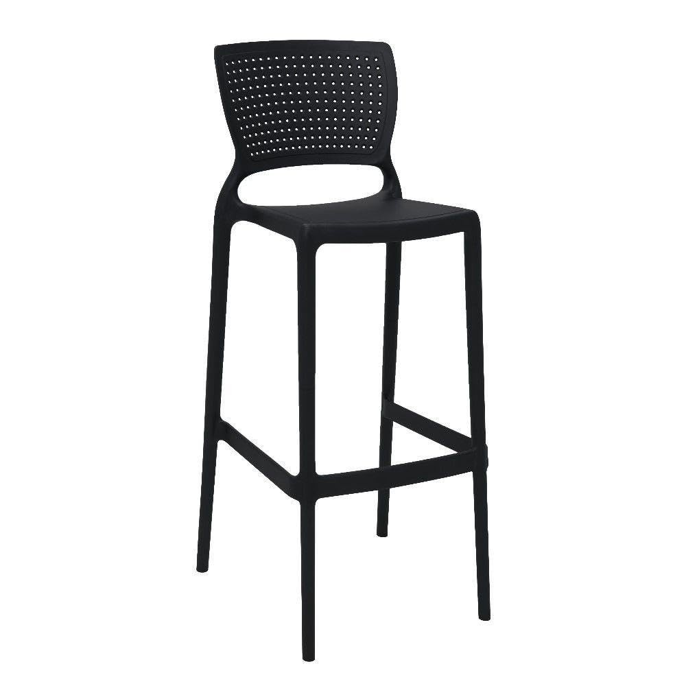 Banqueta para Bar Alta Tramontina Safira Preta – Estilo e Conforto para seu Ambiente