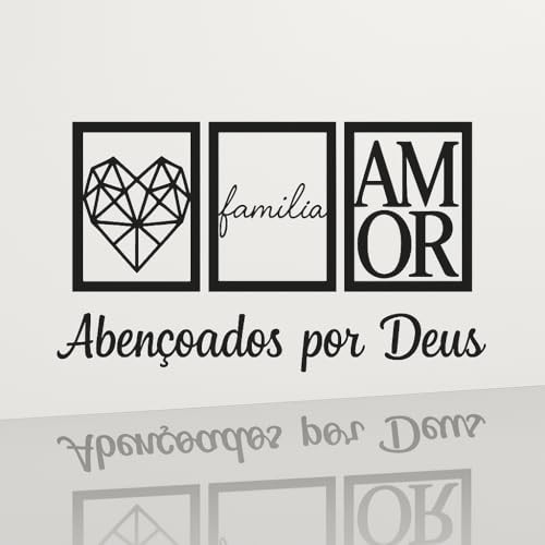 Quadros Religiosos em MDF Preto com Frase 'Abençoados Por Deus' - Kit Decorativo para Ambientes Com Fé
