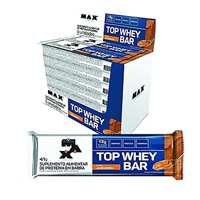 Top Whey Bar Max Titanium Amendoim 12x41g: Energia e Sabor