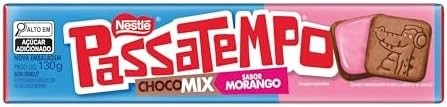 AMOTAOS Biscoito Chocomix Passatempo Morango 130G Pacote De 1