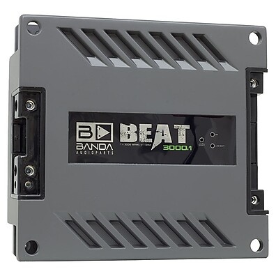 Amplificador Banda Beat 3000.1: Potência 3000W RMS para Subs e Woofers