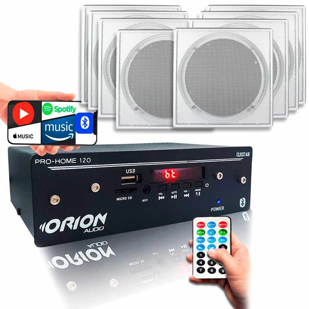 Amplificador Pro Home 120W + 8 Arandelas: Som Imersivo!
