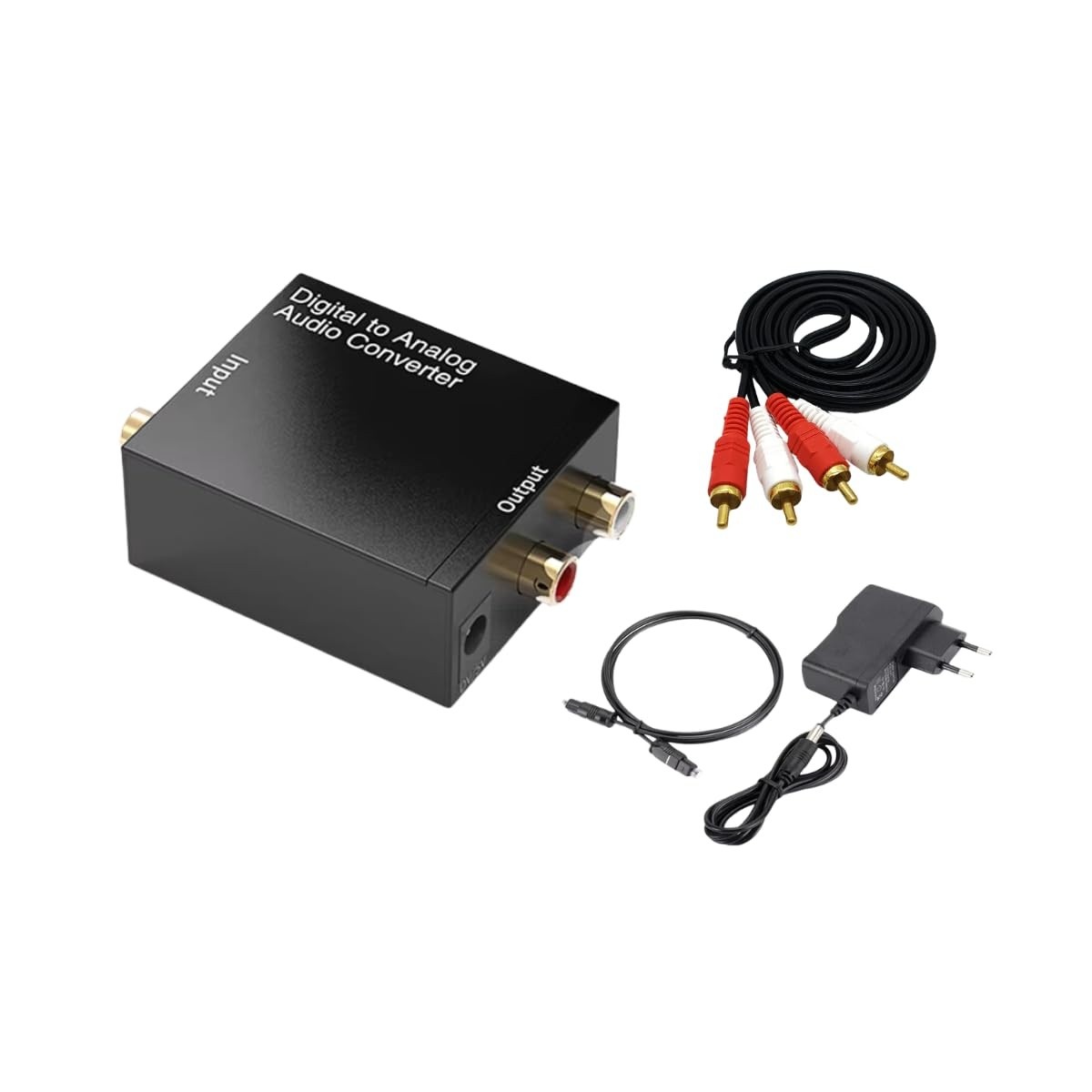 Conversor Áudio Digital para Analógico Toslink/Coaxial p/ RCA Estéreo | Kit Completo