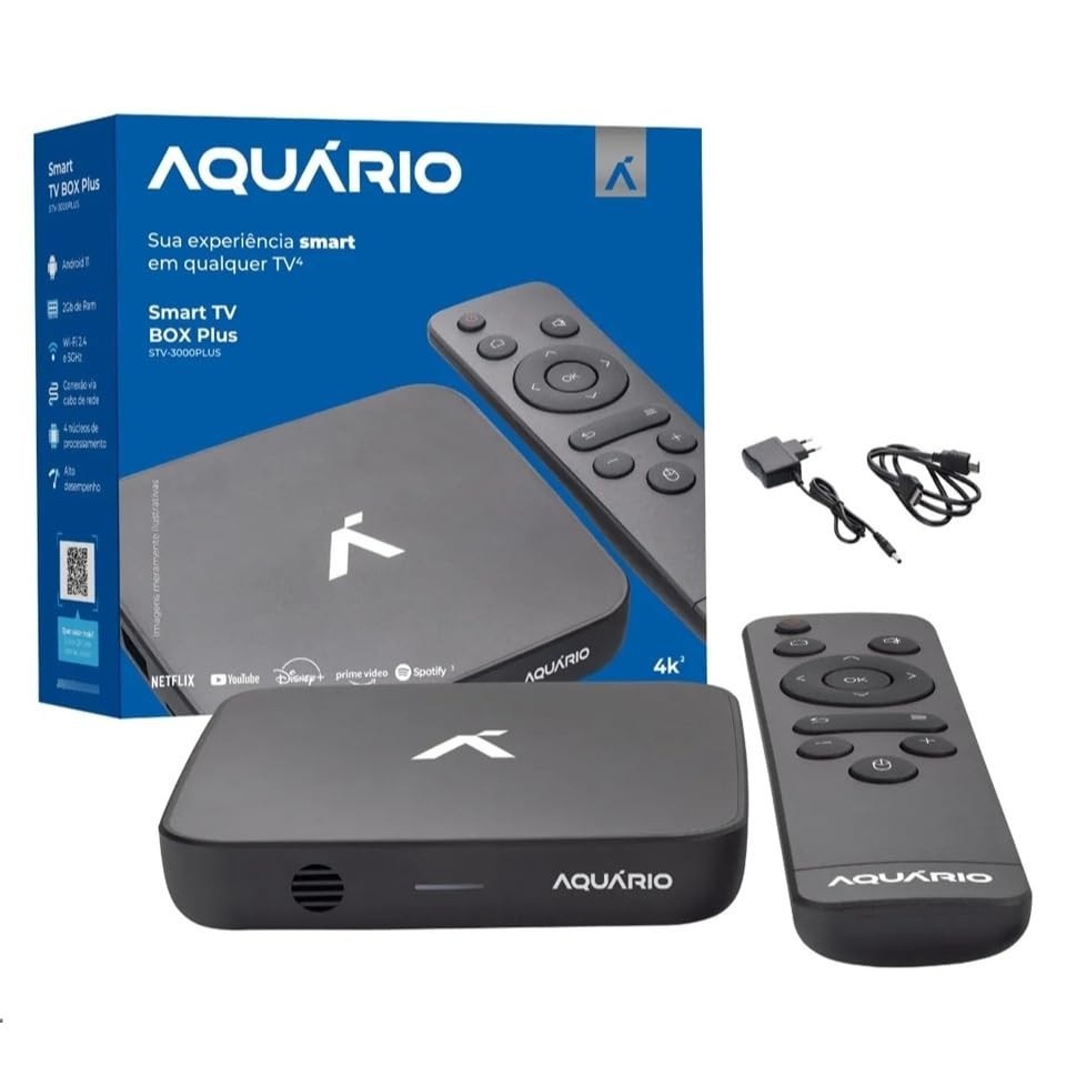 TV Box Aquário STV-3000 Plus: Sua TV Comum Vira Smart com Android 11 e Wi-Fi Dual Band