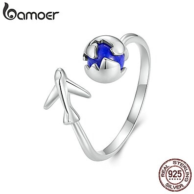 Anel Prata 925 Bamoer: Elegância Ajustável