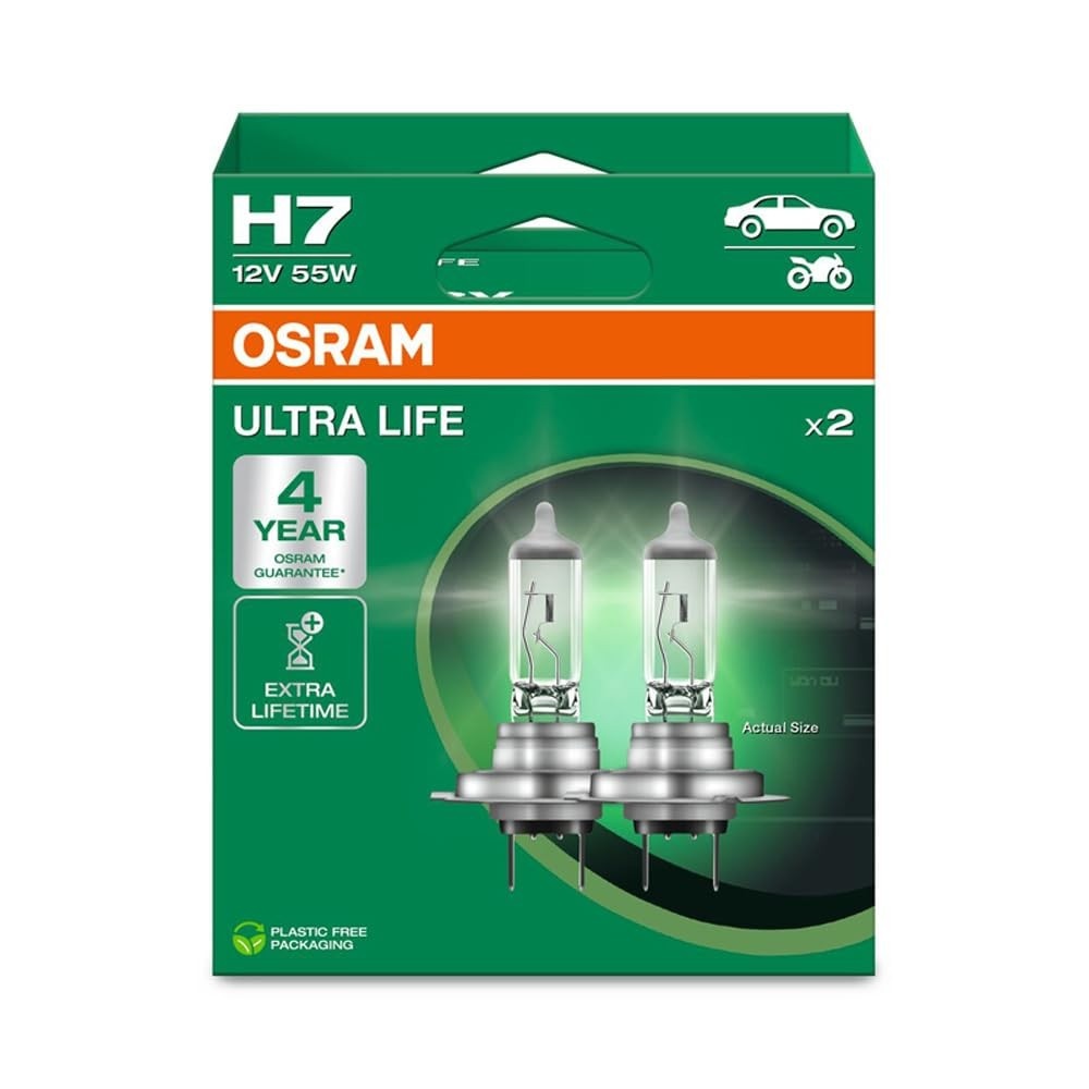 Lâmpadas Farol OSRAM ULTRA LIFE H7: Durabilidade Extrema e 4 Anos de Garantia