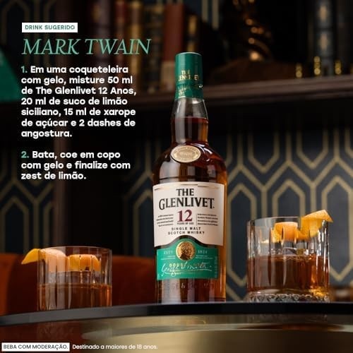 Whisky Single Malt Escocês The Glenlivet 12 anos
