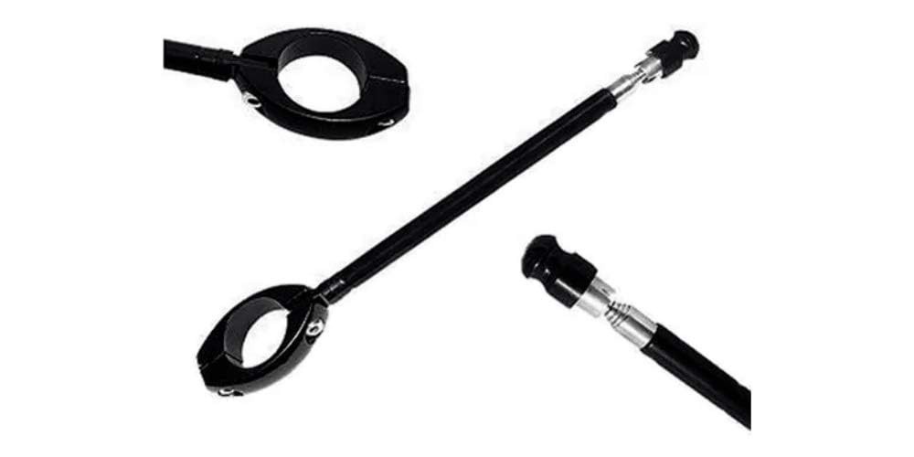Antena Corta Pipa Retrátil Moto Aço Inox - Segurança Anti-Cerol no Guidão