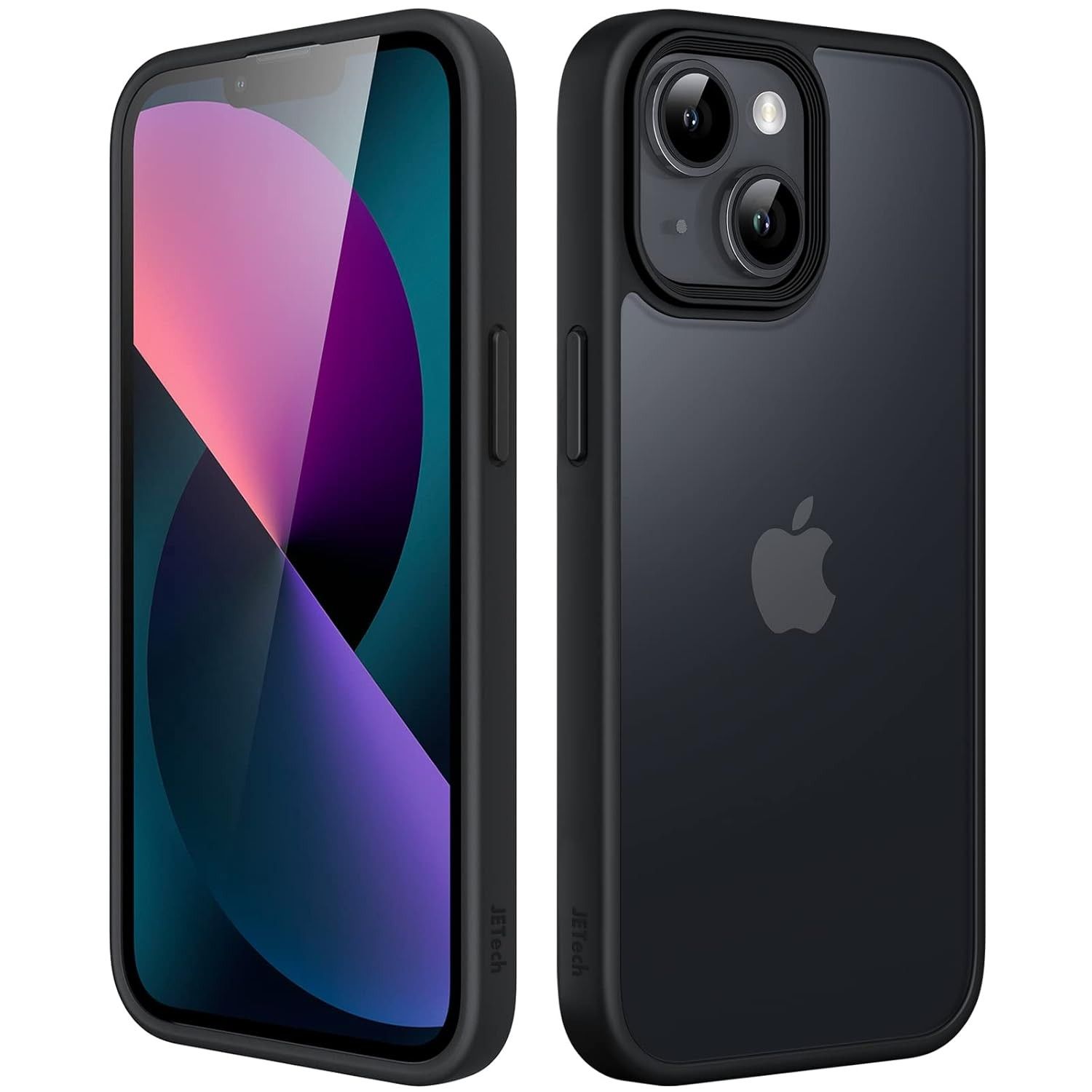 JETech Capa Fosca para iPhone 13 6.1" - Proteção Militar, Anti-Choque e Anti-Impressão Digital (Preto)
