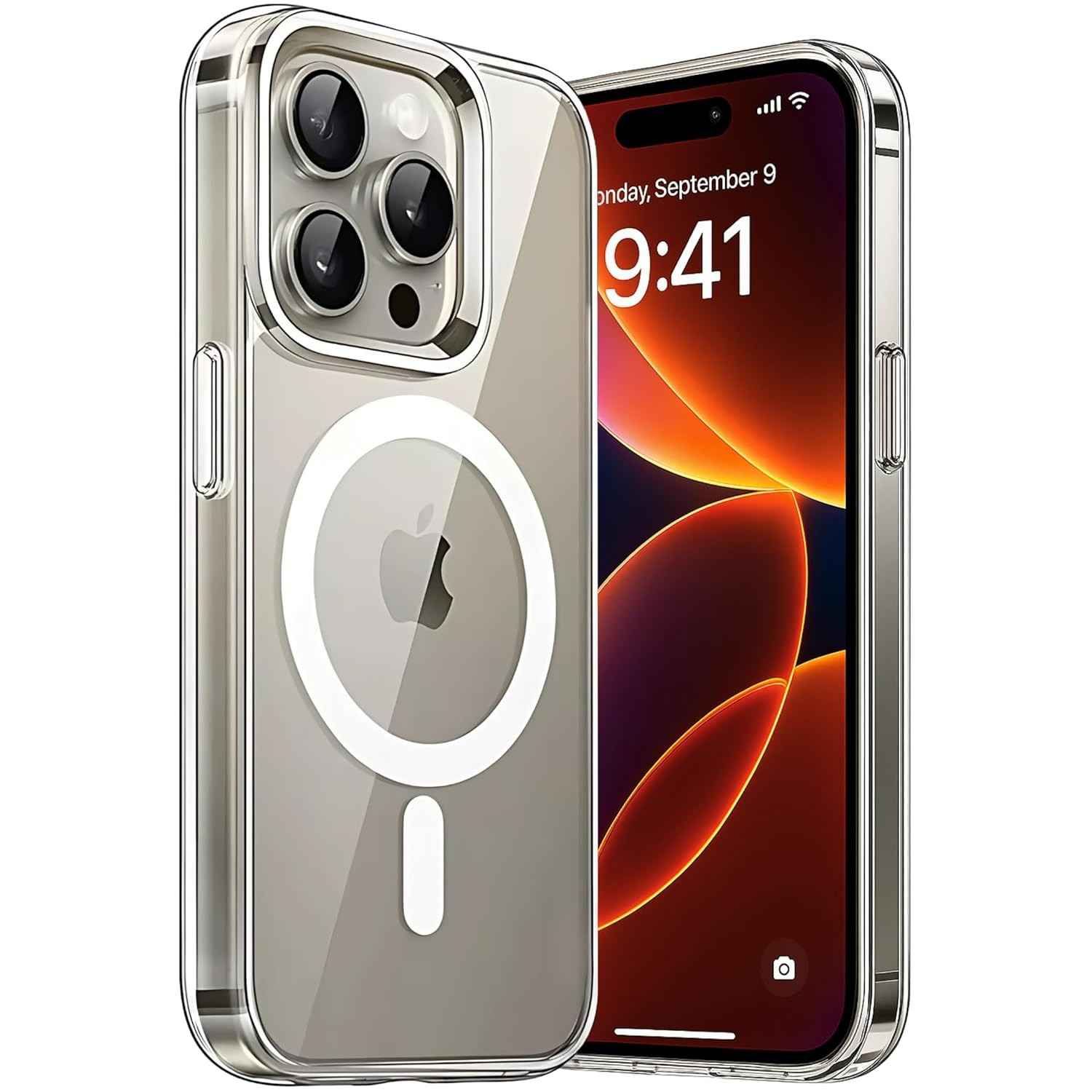 Capa Mag-Safe para iPhone 16 Pro MAX: Transparente Premium Anti-Amarelamento com Proteção de Câmera