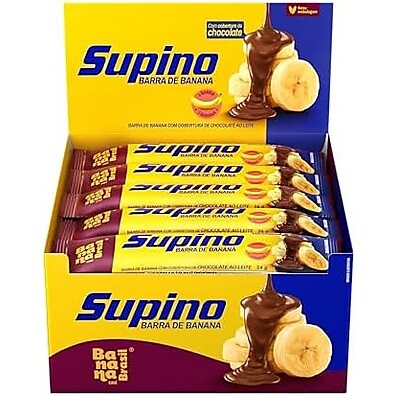 Banana Brasil Barra De Frutas Supino Original Banana Com Chocolate Ao Leite Com 20 Unidades De 24 G