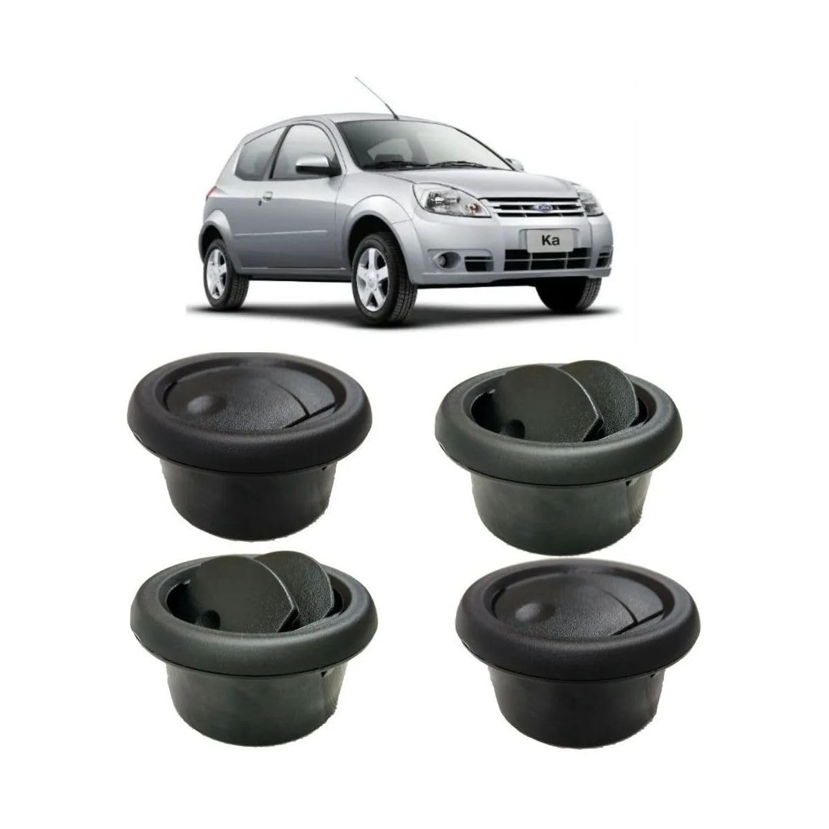 Kit 2 Difusores de Ar Preto para Ford Ka Hatch e Sedan (2008-2013) - Renove o Interior!