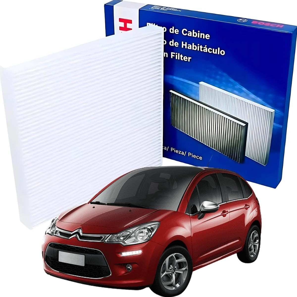Filtro de Ar Condicionado Cabine Bosch Original para Citroën C3 (2011-2017) - Ar Puro e Saúde