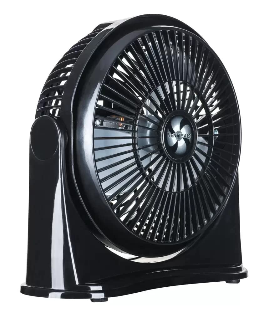 Circulador de Ar 25cm Preto e Prata 220V - Ventilador Moderno com Design Premium