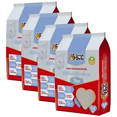 Areia Biodegradável Great Pets 3,8kg – Higiene Natural para Gatos