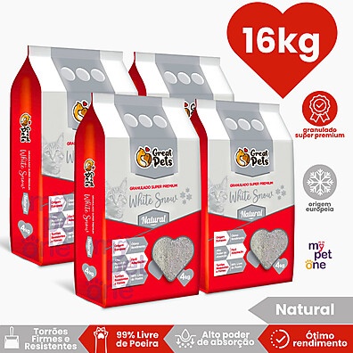 Areia White Snow: 4x Mais Absorção e Controle de Odor!