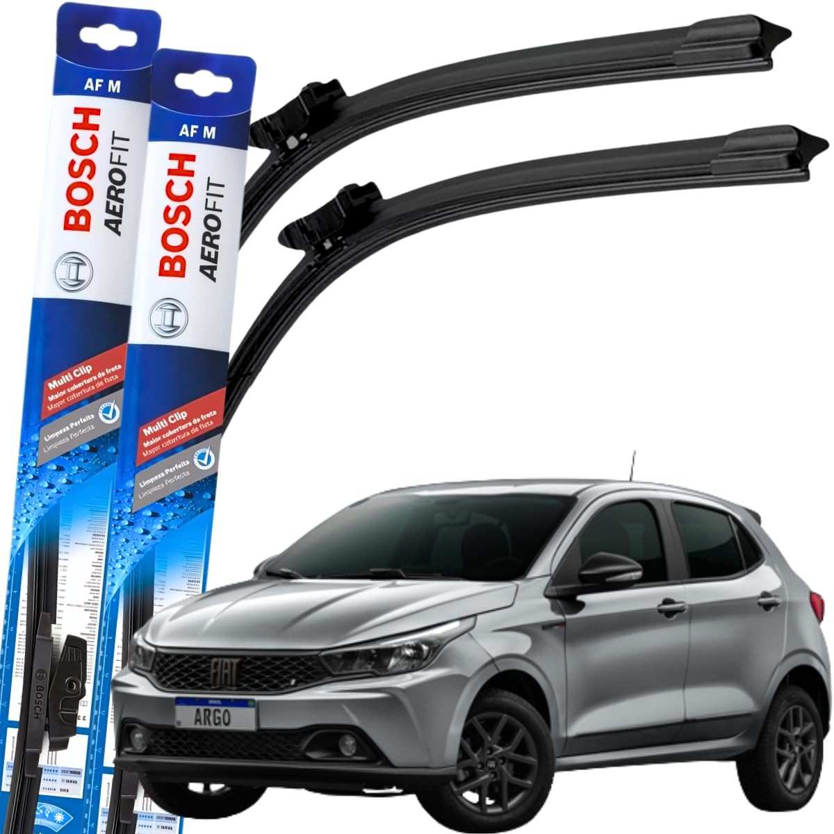 Par Palhetas Limpador Parabrisa Bosch Multiclip Fiat Argo 2023-2025 Original