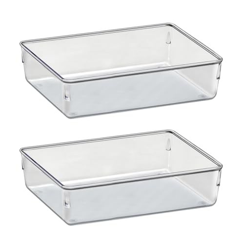 Acrimet Organizador Modular para Gavetas e Armários - 2 Potes Transparentes 24x16cm