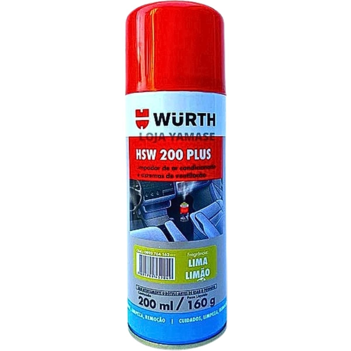 Ar Condicionado Automotivo Impecável: Higienizador Wurth HSW 200 Plus Aroma Lima Limão