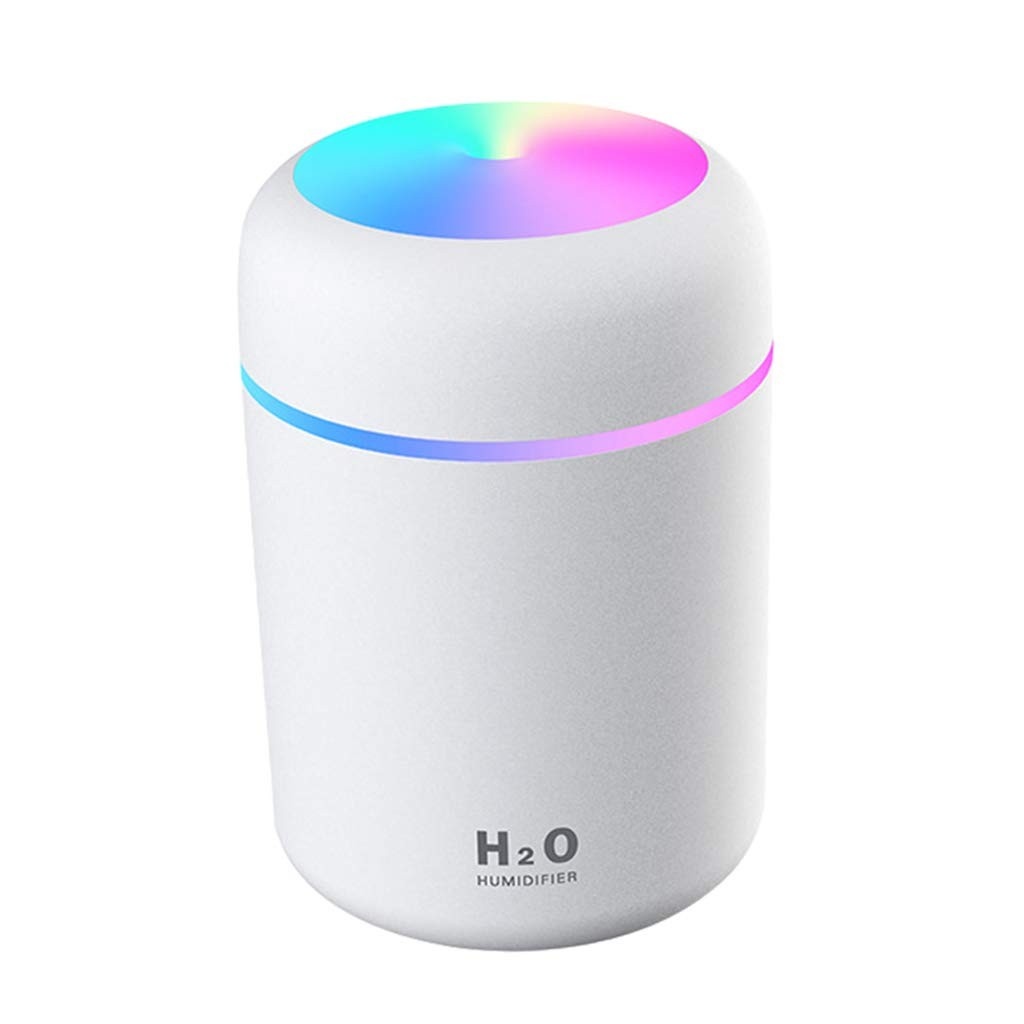 Difusor de Aroma USB com Luz Noturna - Umidificador de Ar Silencioso 300ml