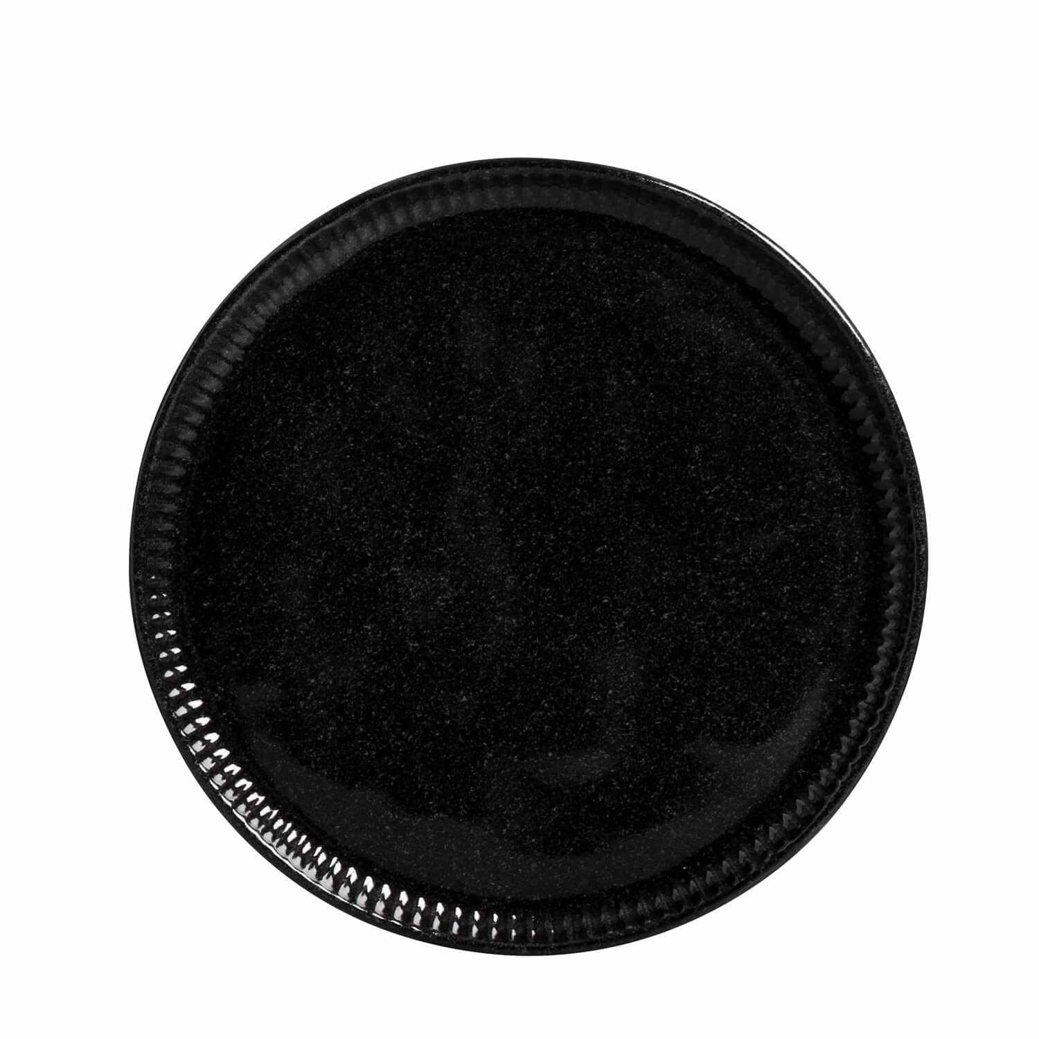 Conjunto 6 Pratos Sobremesa Porto Brasil Linhas Black Sand 21,5cm - Design Artesanal & Resistente
