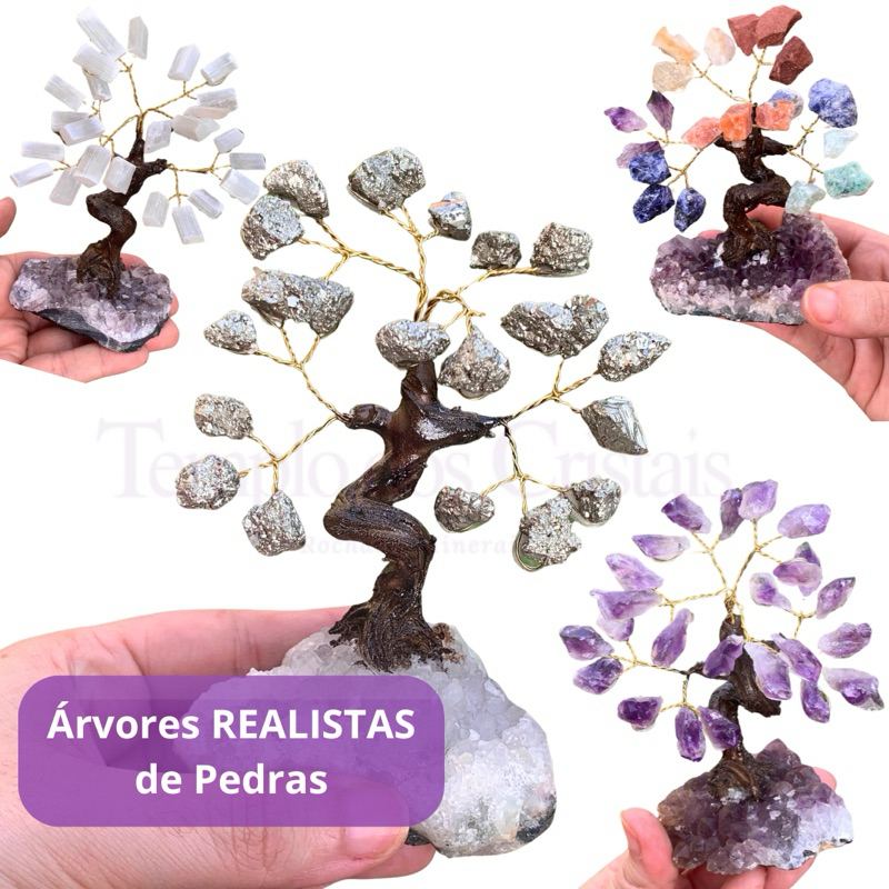 Árvores de Pedra com Drusa de Ametista – Decoração Espiritual e Presente Ideal