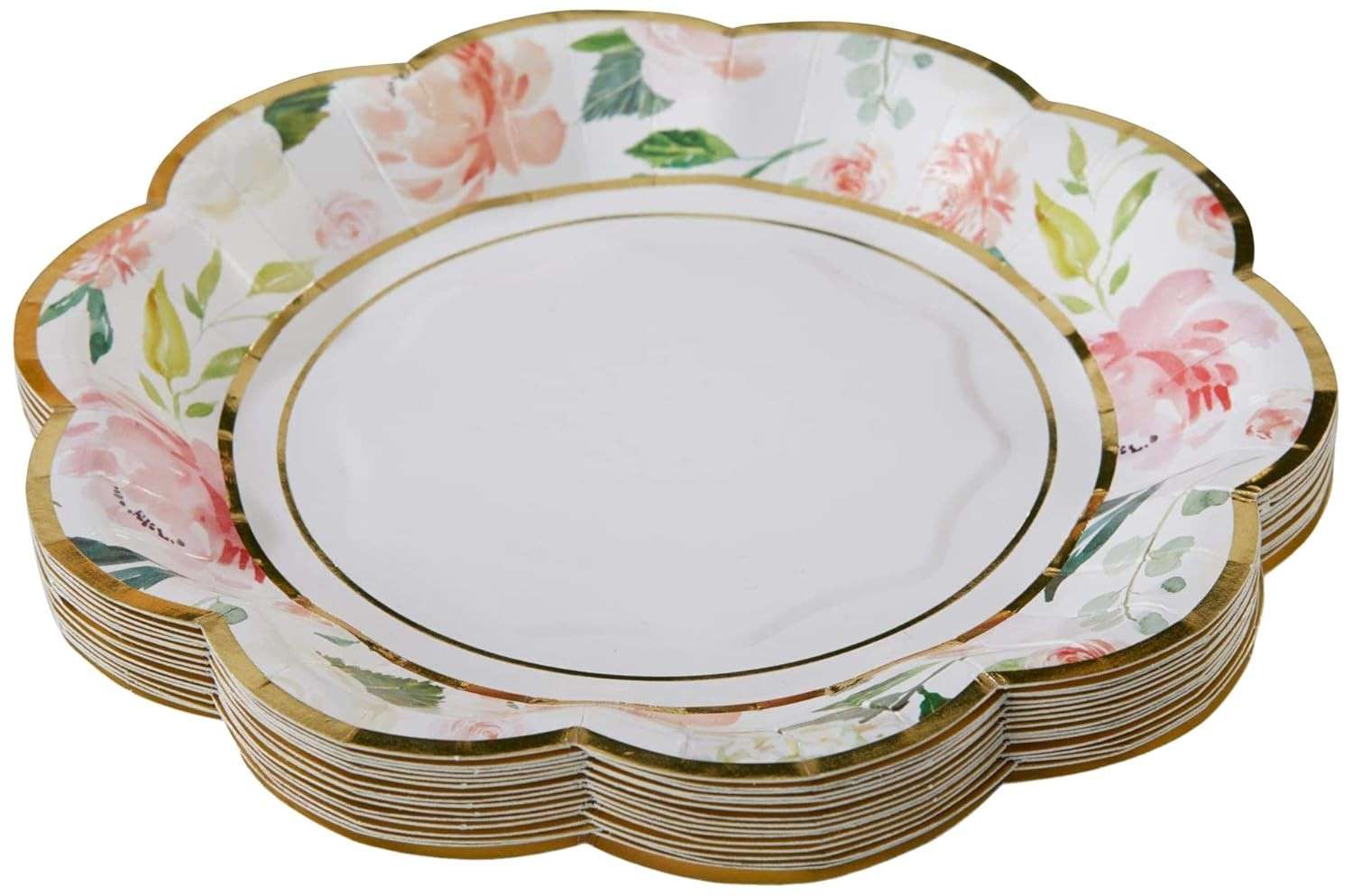 Pratos de Papel Decorativos Florais Rosa 17,78 cm Kate Aspen Premium - Conforto e Estilo para Festas Elegantes